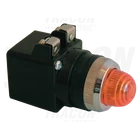 Kép 1/4 - Jelzőlámpa, műanyag testű, piros, transzformátorral  0,4A/400V AC, d=22mm, IP42, NYGI6