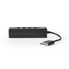 Kép 2/3 - Nedis 4 portos USB2.0 HUB, UHUBU2420BK