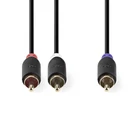 Kép 2/4 - Nedis CABW24000AT30 RCA dugó - 2x RCA dugó,  mélynyomó kábel, 3m