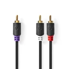 Kép 1/4 - Nedis CABW24000AT30 RCA dugó - 2x RCA dugó,  mélynyomó kábel, 3m