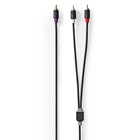 Kép 3/4 - Nedis CABW24000AT30 RCA dugó - 2x RCA dugó,  mélynyomó kábel, 3m