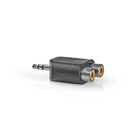 Kép 2/3 - Nedis CAGB22940BK 3,5mm sztereo jack dugó - 2x RCA aljzat adapter