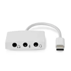 Kép 1/2 - Nedis CCGB65900WT01, USB-C (USB C) dugó - 3x 3,5 mm jack aljzat, fejhallgató/headset/mikrofon csatlakozási lehetőségek