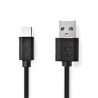 Kép 1/3 - Nedis CCGL60600BK20 USB A - USB C (USB-C) kábel, USB2.0, 15W, hossz 2m