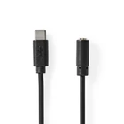 Kép 1/3 - Nedis CCGL65960BK10 USB-C (USB C) dugó - 3,5 mm sztereo jack aljzat | 1,00 m