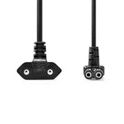 Kép 1/3 - Nedis CEGL11075BK20 táp kábel IEC-320-C1, 90°-os szögben hajlított, 2m