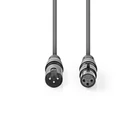 Kép 1/3 - Nedis COTG15010GY150  XLR 3 tűs dugó | XLR 3 tűs aljzat, 15m