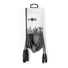Kép 3/3 - Nedis COTH15230GY30 félprofi audio kábel, 2x XLR aljzat - 2x RCA dugó, 3m