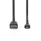 Kép 2/3 - Nedis CVGB34700BK20 micro HDMI - HDMI kábel, 4K@30Hz, 10,2 Gbps, 2m