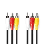 Kép 1/2 - Nedis CVGL24300BK20 kompozit video kábel 3x RCA dugó - 3 RCA dugó, 2m