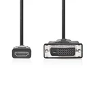 Kép 1/3 - Nedis HDMI - DVI-D 24+1p kábel, 1080p, hossz 2m, CCGL34800BK20