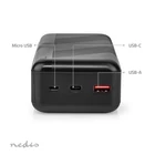 Kép 1/5 - Nedis UPBKPD30000BK hordozható külső akkumulátor, powerbank 30000mAh