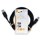 Kép 3/3 - Nedis CCGL60100BK30 USB2.0, USB A - B kábel, 480Mbs, 10W, hossz 3m