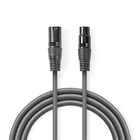 Kép 2/3 - Nedis COTH15010GY15 félprofi XLR audio kábel, XLR dugó - aljzat, 1.5m, rugalmas