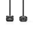 Kép 1/3 - Nedis CEGL10500BK30 táp kábel IEC-320-C14 - IEC-320-C13, 3 x 0.75 mm, hossz 3m
