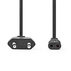 Kép 1/3 - Nedis táp kábel IEC-320-C1, 2 x 0.75 mm˛, hossz 2m, CEGL11060BK20