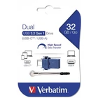 Kép 1/4 - Verbatim 49966 PENDRIVE, 32GB, USB 3.2+USB-C ADAPTER