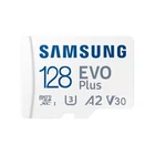 Kép 1/7 - SAMSUNG Memóriakártya, EVO Plus microSDXC kártya ,128GB, UHS-1, U3, V30, A2, + SD Adapter, R160/W