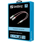 Kép 2/2 - SANDBERG Audio adapter, Headset converter Dual->Single