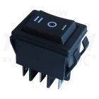 Kép 1/2 - Készülékkapcsoló, váltó, fekete, nyomókapcs., I-0-II felirat  16(6)A, 250V AC