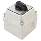 Kép 1/6 - Tokozott kézikapcsoló, BE-KI  400V, 50Hz, 25A, 2P, 7,5kW, 48×48mm, 60°, IP65