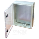 Kép 1/2 - Műanyag elosztószekrény átlátszó ajtóval  HxWxD=400x300x165mm, IP65, IK10, 1000V AC/DC, RAL7035