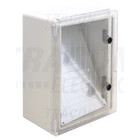 Kép 1/2 - Műanyag elosztószekrény átlátszó ajtóval  HxWxD=400x300x195mm, IP65, IK10, 1000V AC/DC, RAL7035