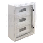 Kép 1/2 - Műanyag elosztószekrény maszkos átlátszó ajtóval  3x22mod, HxWxD=600x500x220mm, IP65, IK10, 1000V AC/DC