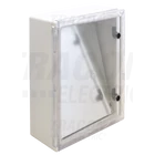 Kép 1/2 - Műanyag elosztószekrény átlátszó ajtóval  HxWxD=500x400x175mm, IP65, IK10, 1000V AC/DC, RAL7035