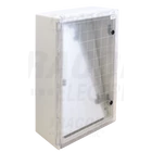 Kép 1/2 - Műanyag elosztószekrény átlátszó ajtóval  HxWxD=700x500x245mm, IP65, IK10, 1000V AC/DC, RAL7035