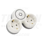 Kép 2/3 - Többférőhelyes, kapcsolós átalakító csatlakozó, szürke+fehér  2×SCHUKO, max.16A, 230VAC, 3680W, PP