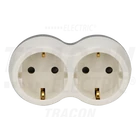 Kép 2/3 - Többférőhelyes átalakító csatlakozó, szürke + fehér  2×SCHUKO, max.16A, 230VAC, 3680W, PP