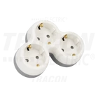 Kép 2/3 - Többférőhelyes átalakító csatlakozó, szürke + fehér  3×SCHUKO, max.16A, 230VAC, 3680W, PP