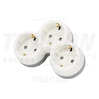 Kép 1/3 - Többférőhelyes átalakító csatlakozó, szürke + fehér  3×SCHUKO, max.16A, 230VAC, 3680W, PP