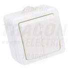 Kép 1/4 - Falon kívüli 2-áramkörös váltókapcsoló  10AX/250VAC, IP54, (106/2)