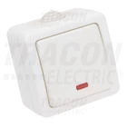 Kép 1/3 - Falon kívüli váltókapcsoló, jelzőfénnyel  10AX/250VAC, IP54,(106)