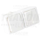 Kép 2/6 - Falon kívüli 2-áramkörös kapcsoló+csatlakozóaljzat  16A/250VAC, IP54, (105)