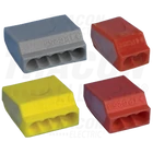 Kép 1/2 - Csavar nélküli vezetékösszekötő, sárga  4×(0,75-2,5mm2) 450VAC, max. 16A