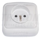 Kép 1/2 - Falon kívüli csatlakozóaljzat, csapos (tapétakapcsoló)  16A/250VAC, IP20