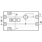 Kép 3/4 - LCD kijelzésű fogyasztásmérő,közvetlen, 1 fázisú, 2 modul  230VAC / 10(60)A