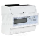 Kép 1/4 - LCD kijelzésű fogyasztásmérő,közvetlen, 3 fázisú, 7 modul  400VAC / 10(100)A