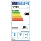 Kép 3/3 - VIVAX MF-45E hűtőszekrény, MINIBÁR, hűtő nettó 41L, fagyasztó nettó 4L, polcok száma 2,