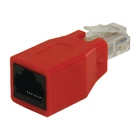 Kép 1/6 - CAT6 Hálózati Adapter RJ45 (8P8C) Dugasz - RJ45 (8P8C) Aljzat Piros