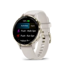 Kép 2/6 - Venu 3S french grey, cream gold, leather and silicone band