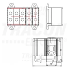 Kép 2/2 - Főáramköri leágazó kapocs, sínre/felületre, szürke  16-95mm2, max. 1000VAC/1500VDC, max.245A