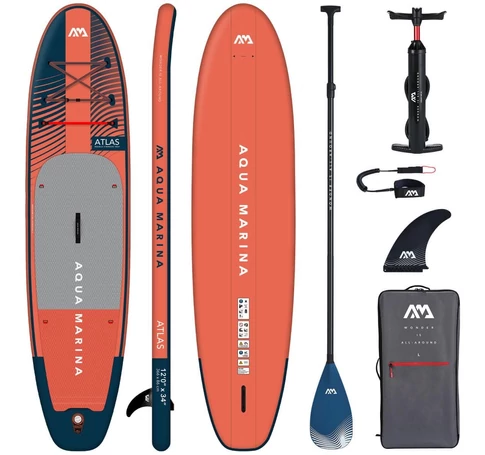 Aqua Marina Atlas (Sky Glider) - Prémium All-around iSUP, 3.66m/15cm,karbon/üvegszálashybrid PASTEL evezővel és spirális biztonsági bokapánttal