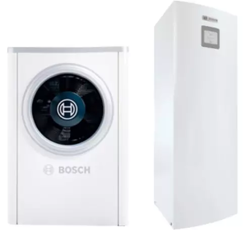 BOSCH COMPRESS 6000 AW-9+AWM 5-9 LEVEGŐ-VÍZ HŐSZIVATTYÚ 9 KW. ELEKTROMOS FŰTŐPATRONNAL