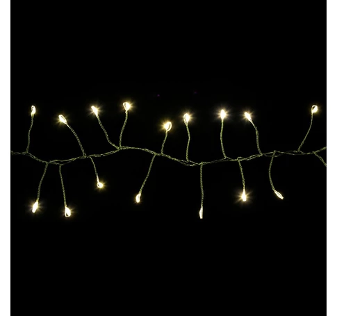 Tündérfény girland, zöld kábel, meleg fehér, 500 LED, 5 méter