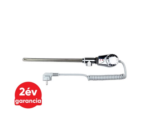 Eliko elektromos fűtőbetét radiátorhoz 900 W, beépített termosztáttal (1/2" - króm színű)