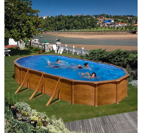 PONTAQUA WOOD 730 x 375 x 120 cm ovális merevfalú medence